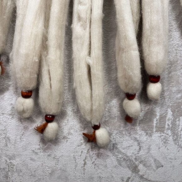 Vtg Moon Raven Native American Mandella Dream Catcher Wall Hanging 20" x 41" - Picture 5 of 7